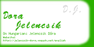 dora jelencsik business card